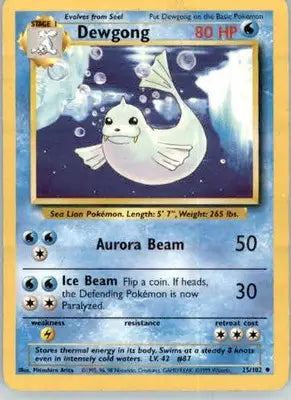 Dewgong - Base Set - 025/102 - Normal HP - Pokémon Card Single