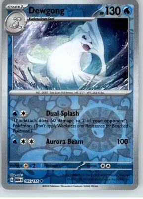 Dewgong - SV: Scarlet & Violet 151 - Reverse Holo NM - #087/165