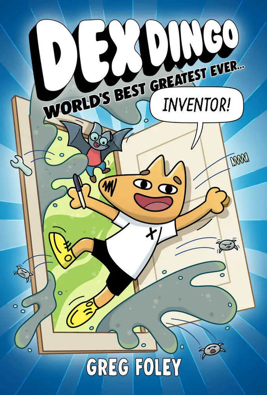 Cartoon book cover for Dex Dingo World’s Best Greatest Ever Inventor display