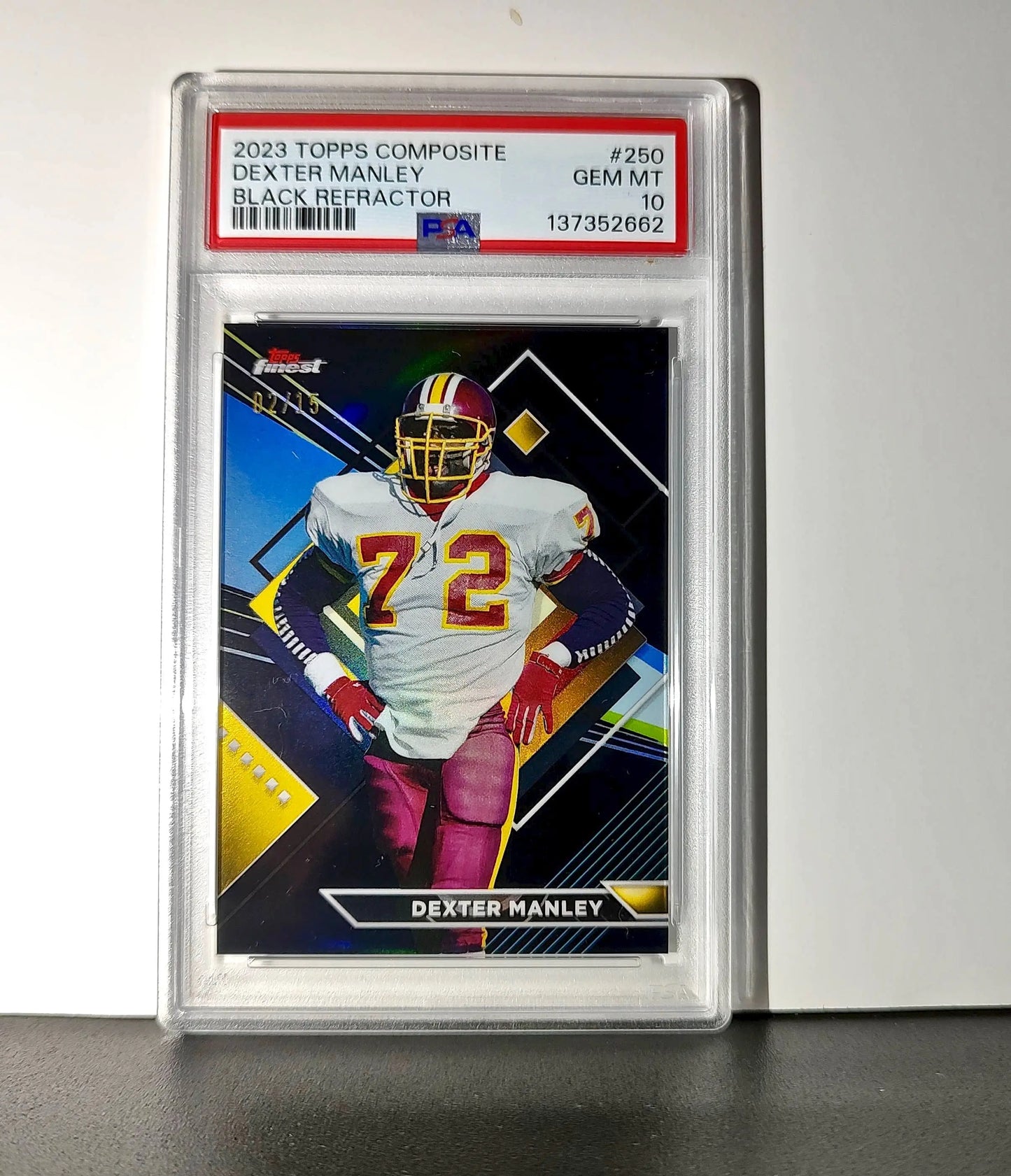 Dexter Manley 2023 Topps Finest 02/15 #250 Black Refractors PSA 10 Gem Mint - Other