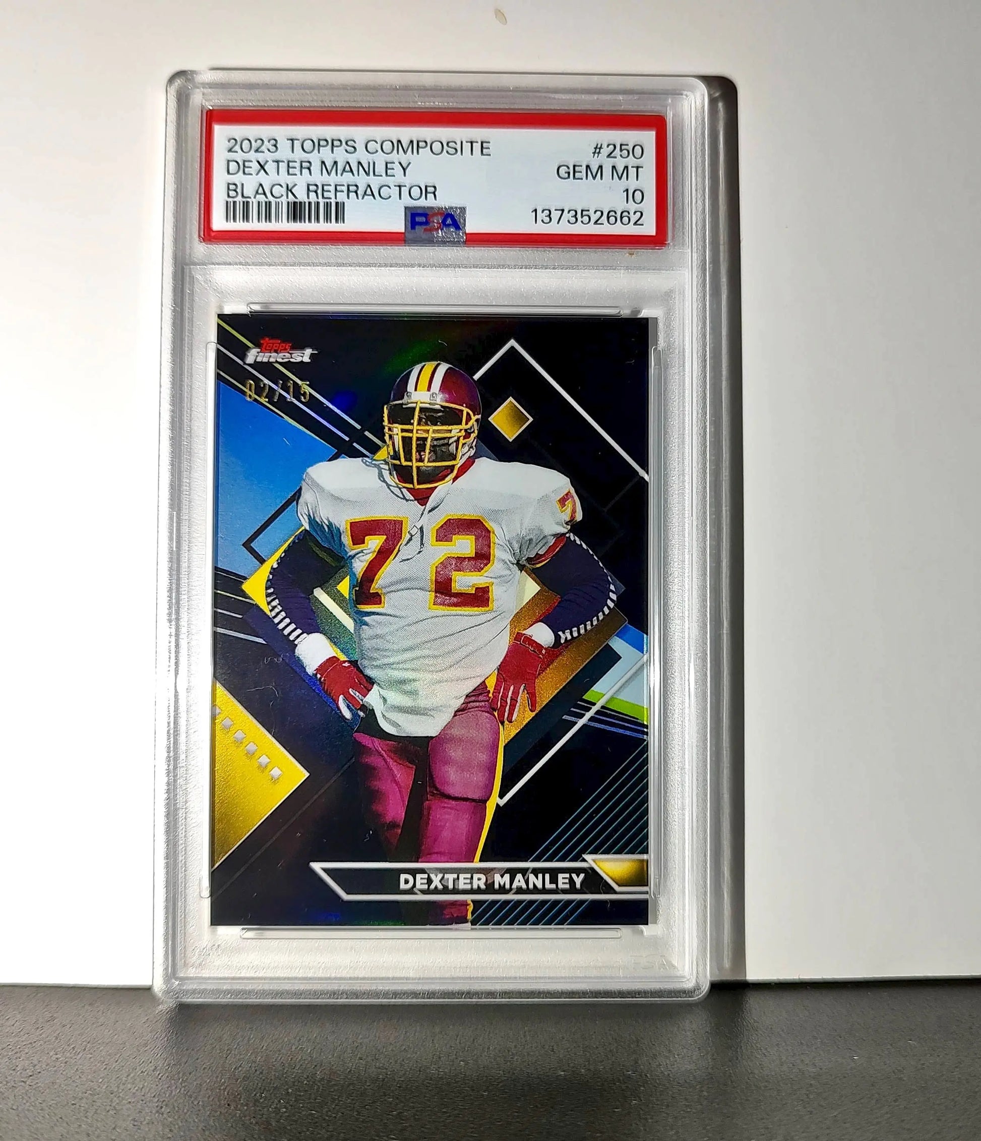 Dexter Manley 2023 Topps Finest 02/15 #250 Black Refractors PSA 10 Gem Mint - Other