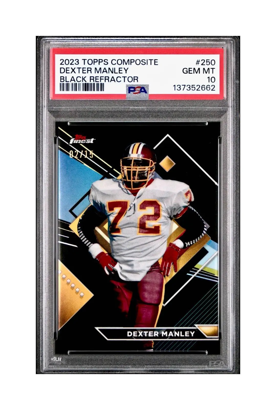 Dexter Manley 2023 Topps Finest 02/15 #250 Black Refractors PSA 10 Gem Mint - Other