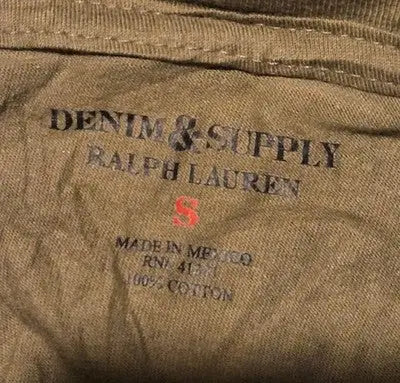 Denim & Supply Ralph Lauren T-Shirt Mens S Olive Graphic New York City Cotton - Apparel