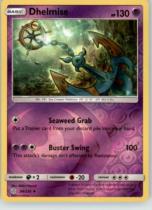 Dhelmise - Cosmic Eclipse - 98/236 - Reverse Holo LP Pokemon - Pokémon Card Single
