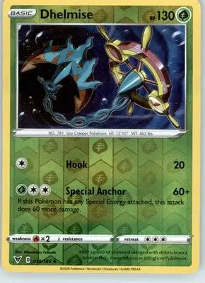 Dhelmise - SWSH04: Vivid Voltage - 019/185 - Reverse Holo LP - Pokémon Card Single