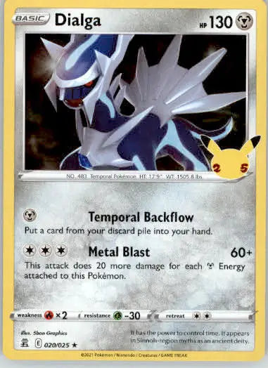 Dialga - Celebrations - 020/025 - Holo LP - Pokémon Card Single