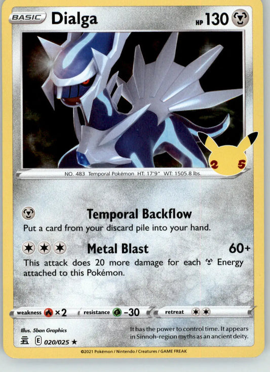 Dialga - Celebrations - 020/025 - Holo LP Pokemon - Pokémon Card Single