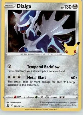 Dialga - Celebrations - 020/025 - Holo LP Pokemon - Pokémon Card Single
