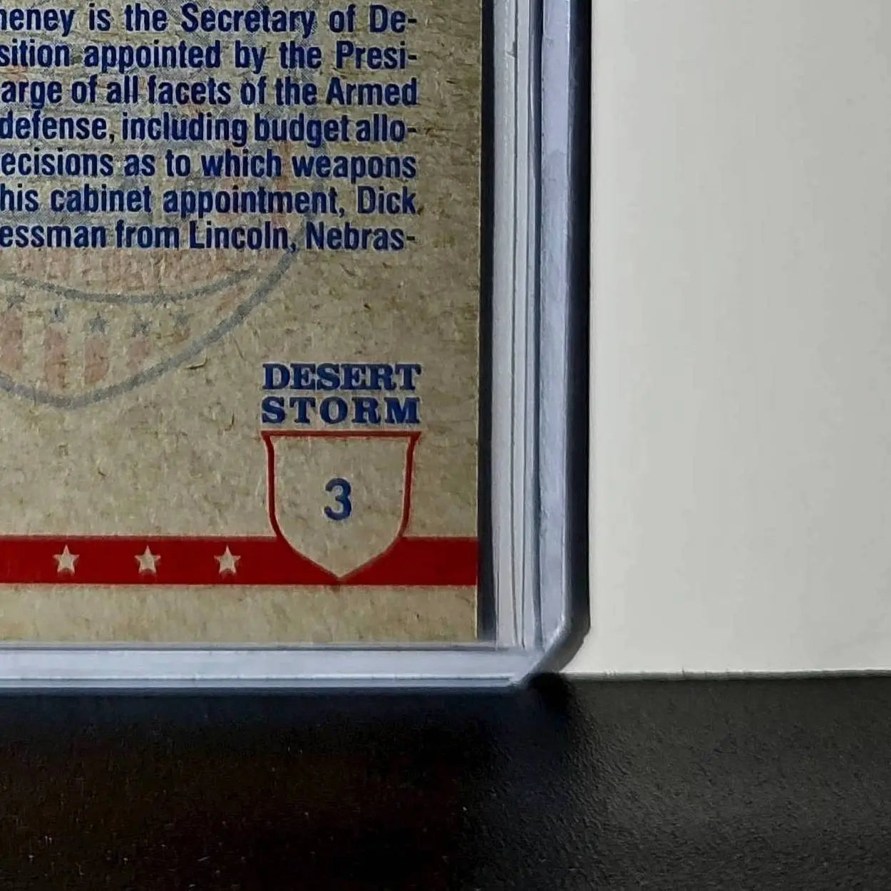 Dick Cheney 1991 Topps Desert Storm #3 Card - Non-Sports Card Single