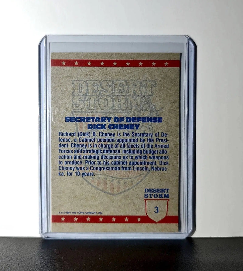 Dick Cheney 1991 Topps Desert Storm #3 Card - Non-Sports Card Single
