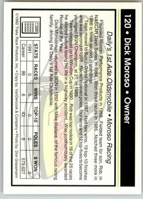Dick Moroso - 1992 Traks - #120 - Racing - Racing Card Single