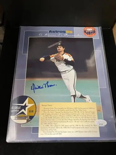 Autographed Dickie Thon Astros99 photo, JSA certified, Houston Astros memorabilia