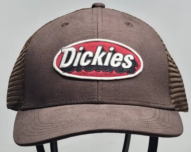 Dickies Vintage Style Trucker Snapback Cap Unisex One Size Brown - Apparel