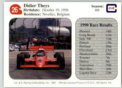 Didier Theys - 1991 All World - #26 - Racing - Racing Card Single