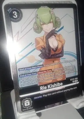 Digimon Card Game Rie Kishibe BT22-090 Rare Foil Cyber Eden Foil Tamer Pre-Owned - Other
