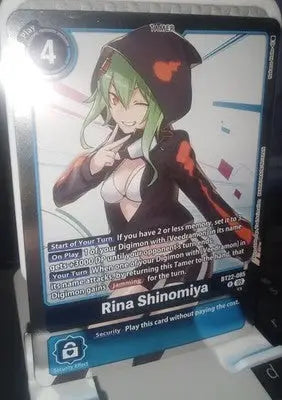 Digimon CCG Rina Shinomiya BT22-085 R Foil Cyber Eden Tamer Blue Pre-Owned - Digimon Card Single
