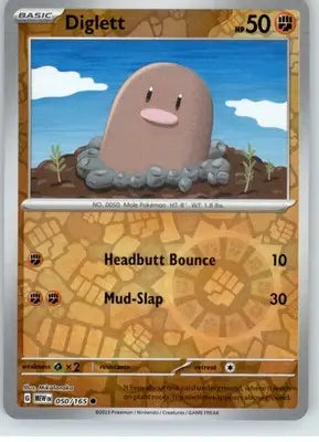 Diglett - SV: Scarlet & Violet 151 - Reverse Holo NM - #050/165 - Pokémon Card Single