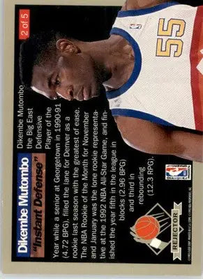 Dikembe Mutombo - 1992-93 Ultra - #2 - Rejectors Basketball - Basketball Card Single