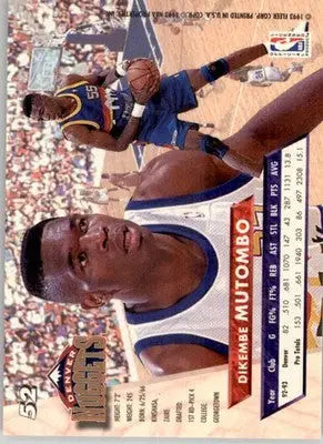 Dikembe Mutombo - 1993-94 Ultra - #52 - Basketball