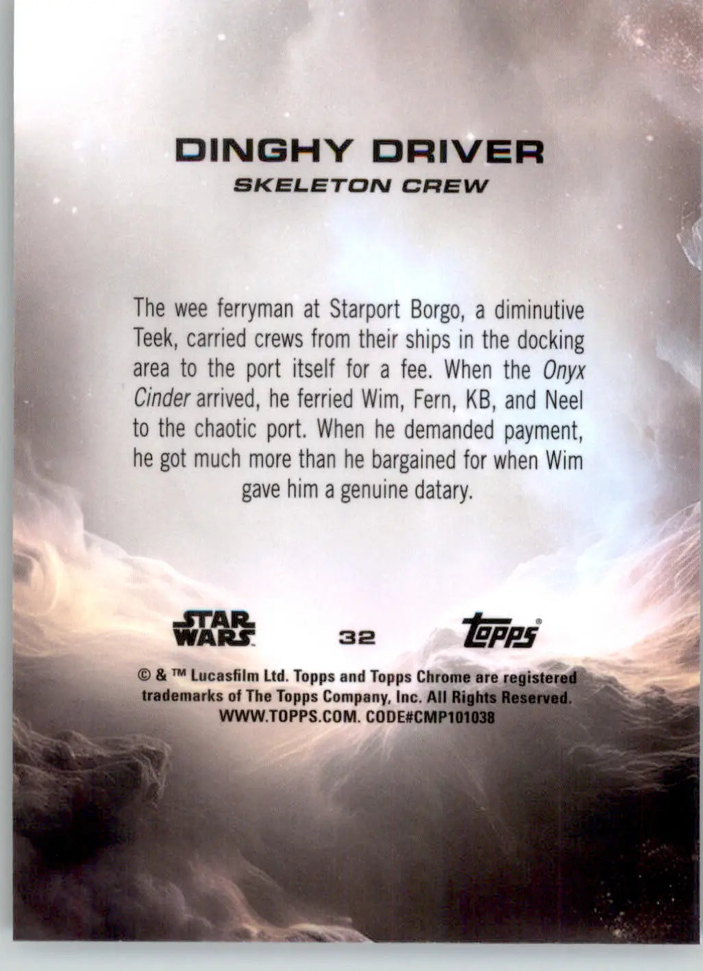 Dinghy Driver - 2025 Topps Chrome Sapphire Edition Star Wars - #32 - Non_sport