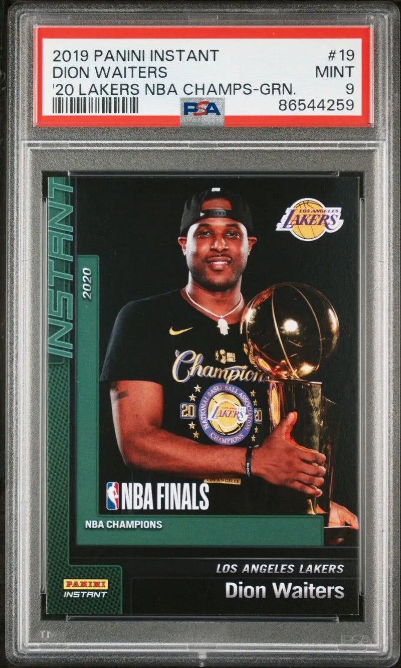 Dion Waiters 2020 Panini Lakers NBA Champions #19 Green Card 10/10 PSA 9 Mint