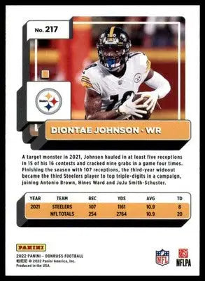 Diontae Johnson 2022 Donruss Blue Press Proof #217 Pittsburgh Steelers - Football Card Single