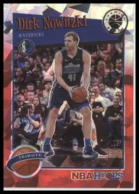 Dirk Nowitzki 2019-20 Hoops Premium Red Cracked Ice #282 Dallas Mavericks - Basketball Card Single