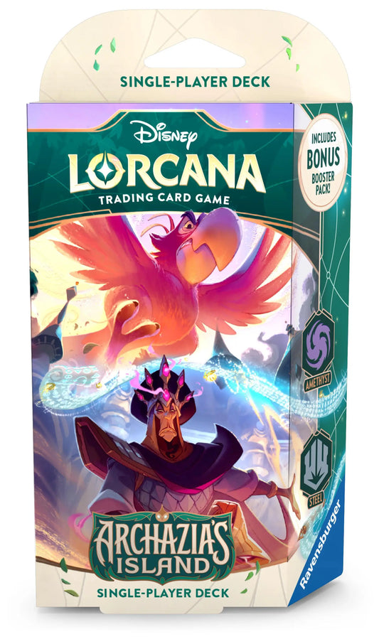 Disney Lorcana: Archazia’s Island - Starter Deck (Amethyst/Steel) - New - Lorcana Card Box