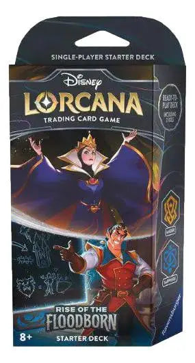 Single player Disney Lorcana starter deck featuring Rise of the Floodborn trading cards