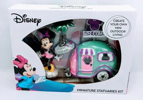 Disney Minnie Mouse 4 Piece Miniature Fairy Garden Camper Statuaries ki ID:34193 - Collectibles