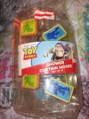 Disney Pixar Toy Story Shower Curtain Hooks Set of 12 Woody Buzz Rex Ham Kids - Entertainment Memorabilia