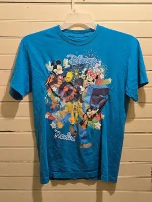 Disney T-Shirt Kids M Mickey Minnie Pluto Florida Graphic Teal Short Sleeve - Apparel