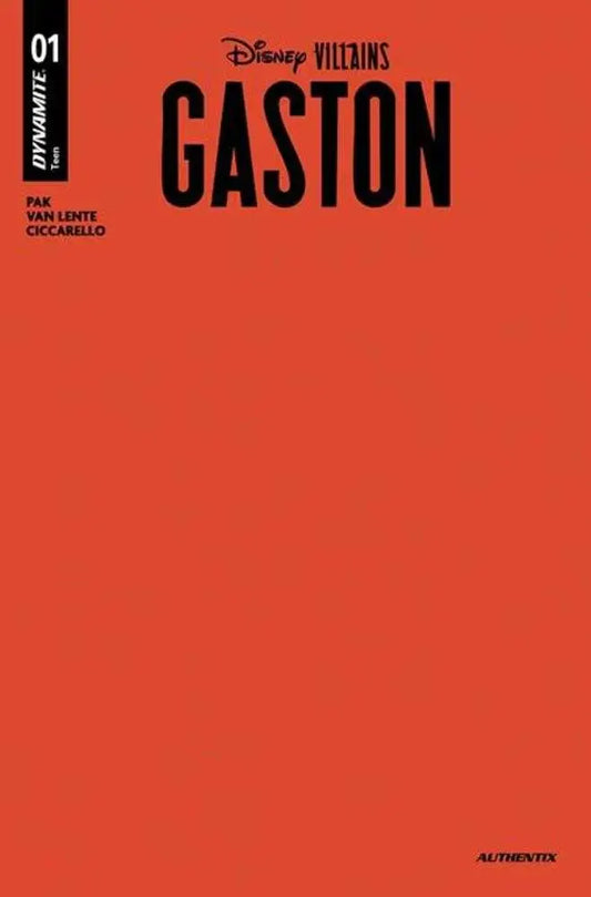 Disney Villains Gaston #1 Cover L Red Blank Authentix Variant - Back Issues