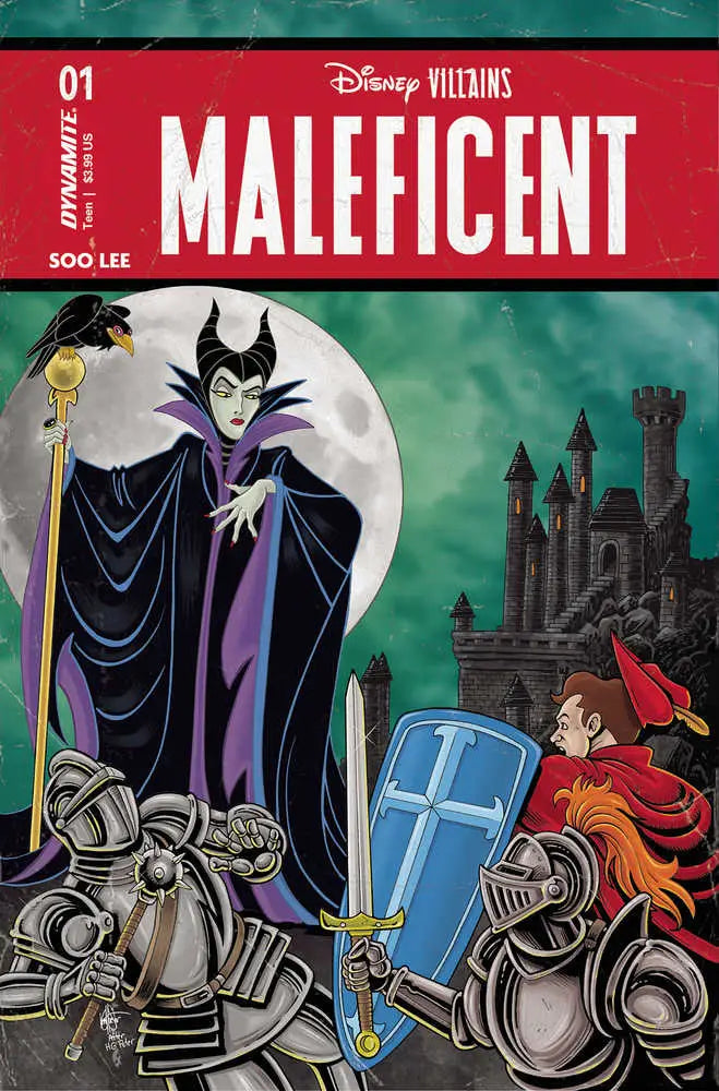 Disney Villains Maleficent #1 cover art with castle and moon, perfect for trading cards