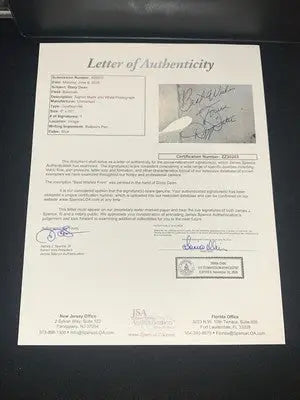 Dizzy Dean Autographed 8x10 Photo St Louis Cardinals Baseball HOFer JSA Letter - Sports Memorabilia