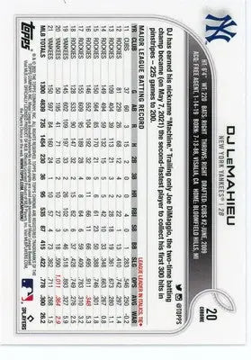 DJ LeMahieu 2022 Topps Chrome Pink Refractor #20 New York Yankees - Baseball Card Single