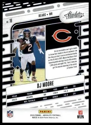 DJ Moore 2024 Panini Absolute Retail #16 Chicago Bears - Football Card Single