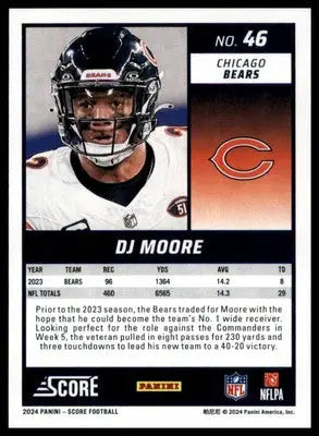 DJ Moore 2024 Score #46 Chicago Bears - Football Card Single