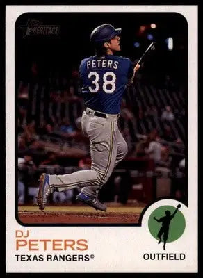 DJ Peters 2022 Topps Heritage #119 Texas Rangers - Baseball Card Single