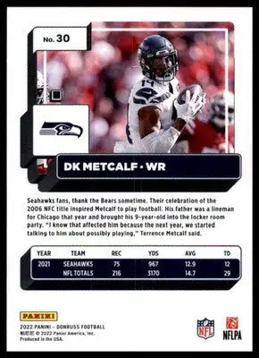 DK Metcalf 2022 Donruss #30 Seattle Seahawks - Football Card Single