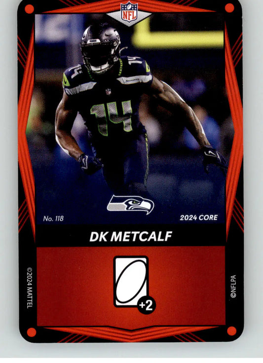 DK Metcalf - 2024 UNO Elite Core Edition - Red - #118 - Football
