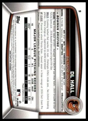 DL Hall Rookie 2023 Bowman #9 Baltimore Orioles - Baseball Card Single