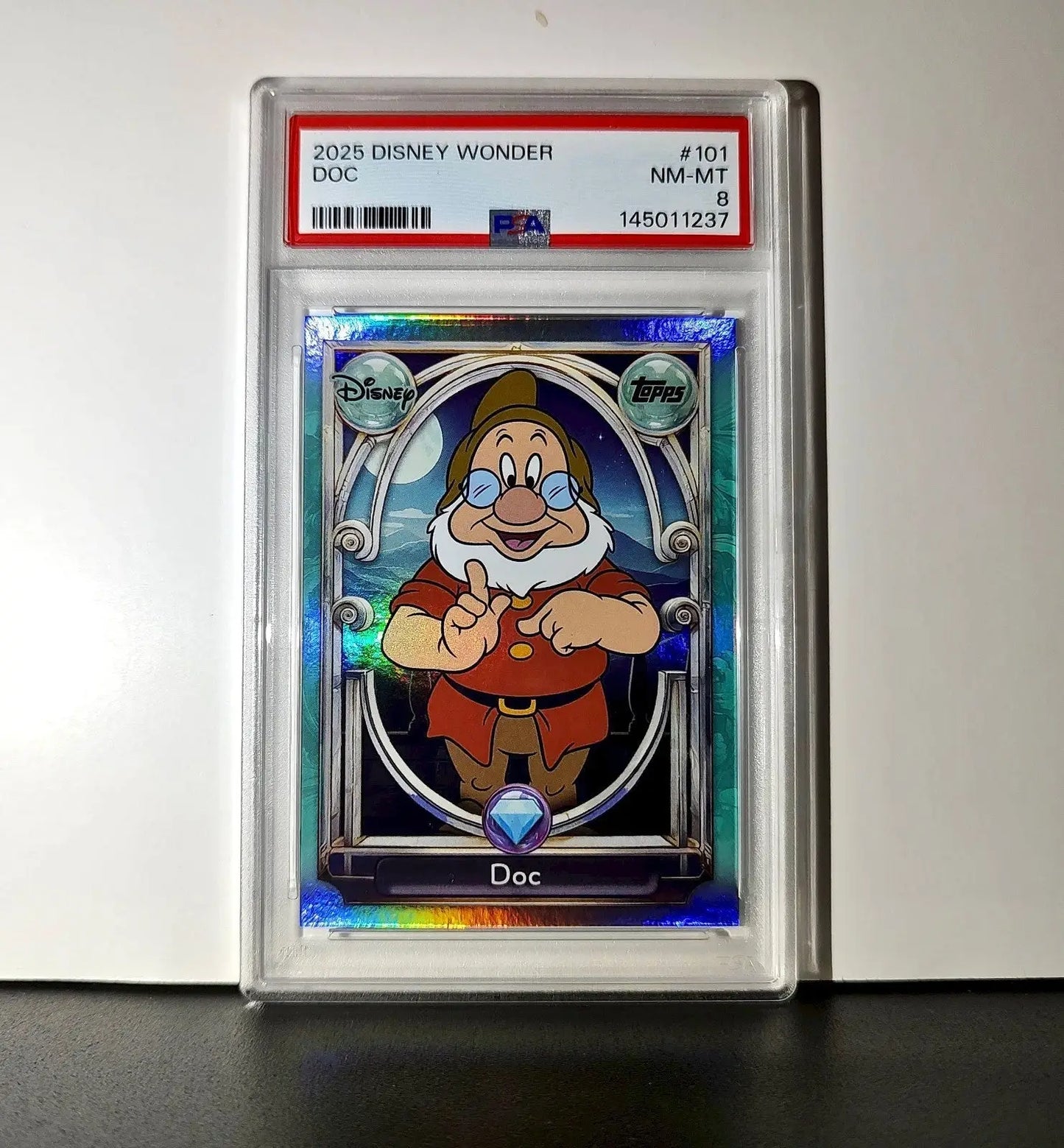 Doc 2025 Topps Disney #101 Diamond Card Snow White and the Seven Dwarfs PSA 8 - Non-Sports Card Single