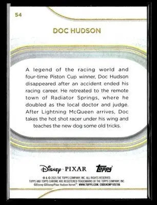 🌟 Doc Hudson, 2025 Topps Chrome Disney #54 🌟 - Non-Sports Card Single