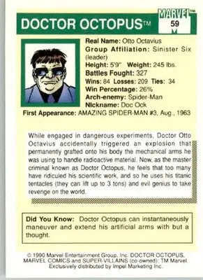 Doctor Octopus - 1990 Impel Marvel Universe - #59 - Non_sport - Non-Sports Card Single