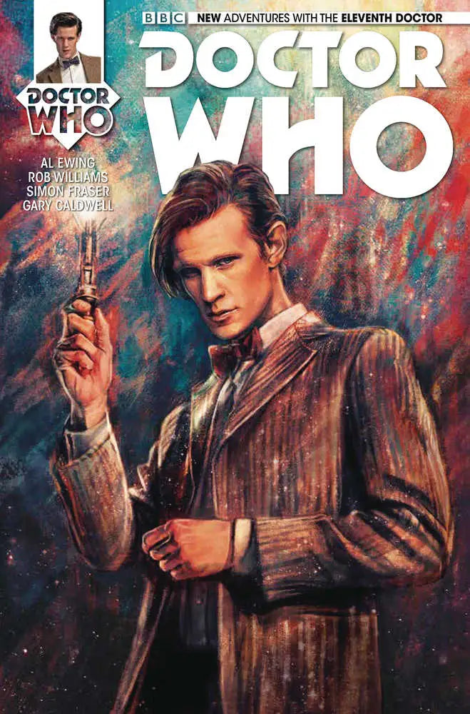 Comic book cover of 11th Doctor holding sonic screwdriver on Facsimile Cover A Zhang