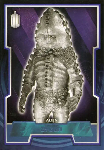 Reptilian alien with scaly skin on Doctor Who 2015 Blue Foil Parallel Card #156