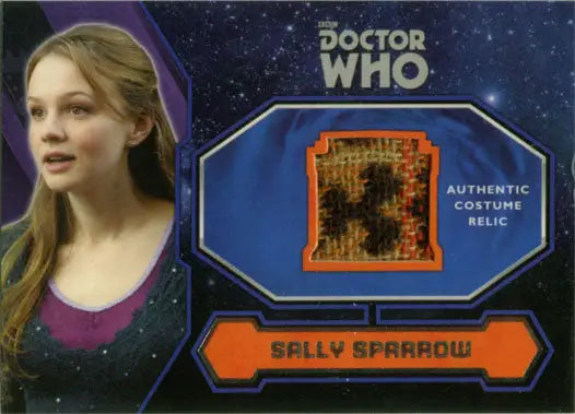 Costume relic card featuring Sally Sparrow’s coat from Doctor Who series