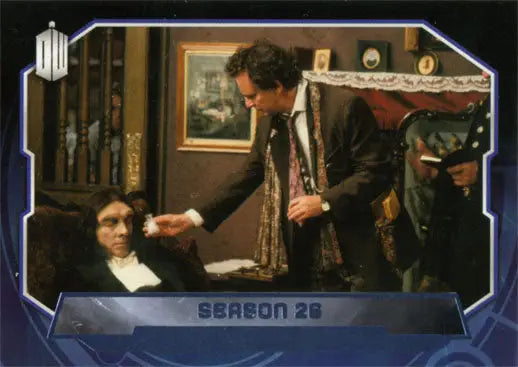 Doctor Who trading card featuring a study scene in purple foil, parallel card #66 of 99
