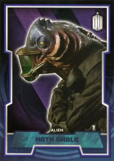 Reptilian alien creature with long neck on Doctor Who Purple Foil Parallel Card 98